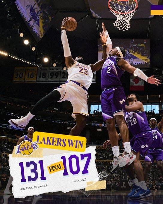 开云登录入口地址-老当益壮！湖人晒赢球海报：詹姆斯人群中起飞不可阻挡